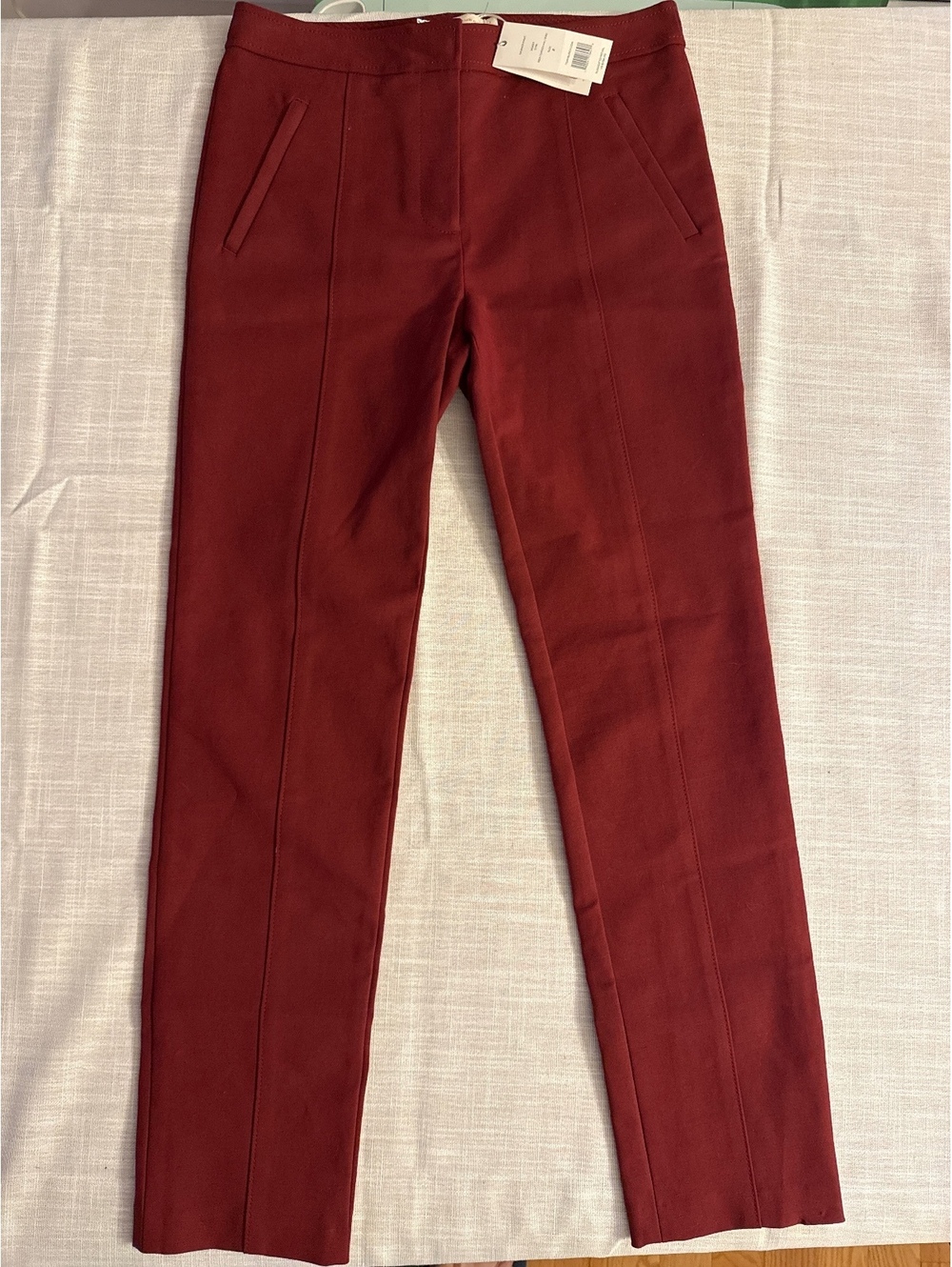 Tory Burch Vanner Pant Red Cordovan Size 2